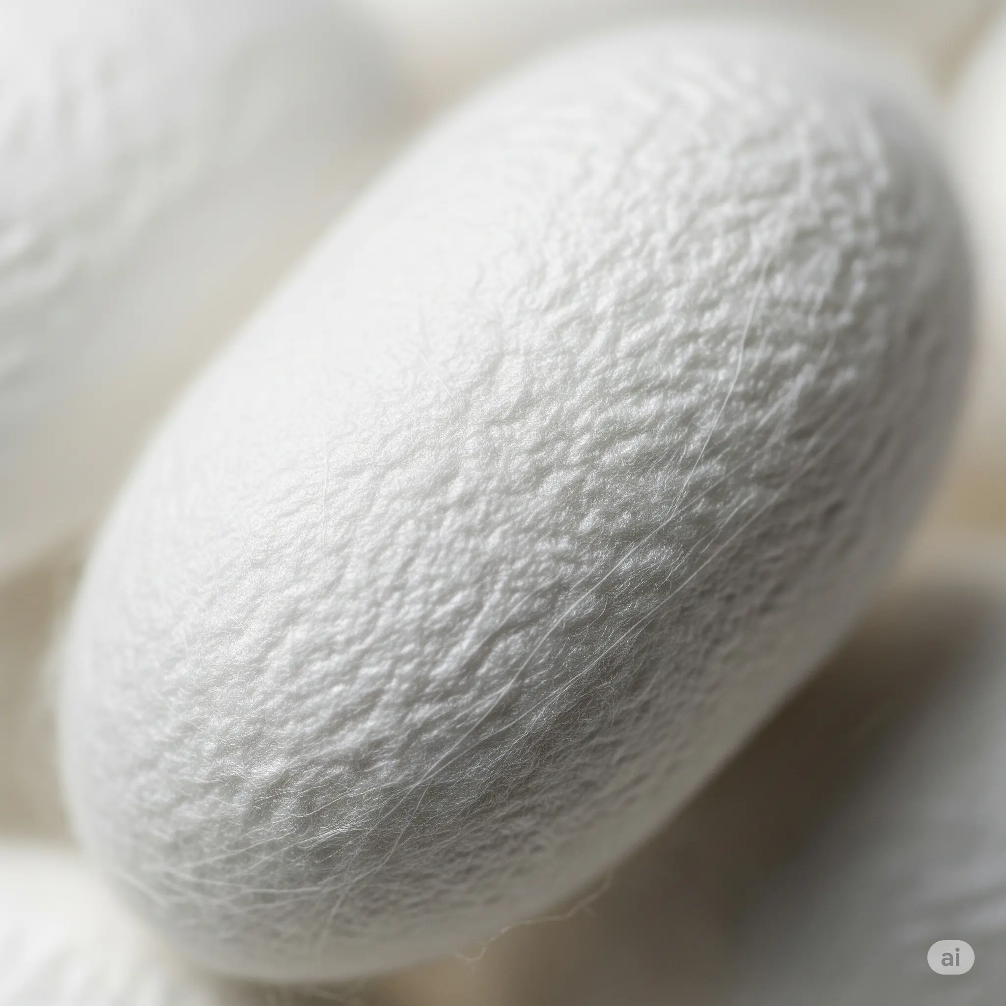 Detailed view of premium silk cocoon showing natural texture and quality