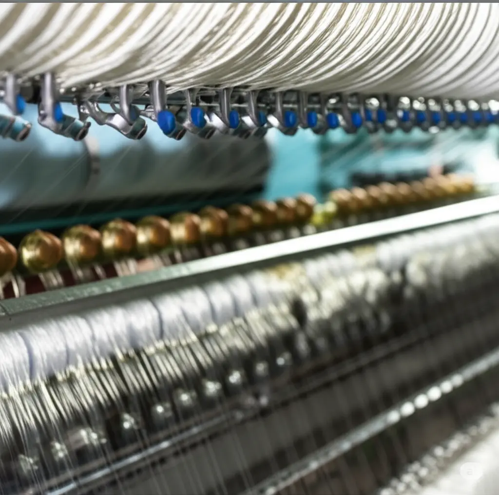 Industrial silk reeling machinery with multiple spindles processing silk threads
